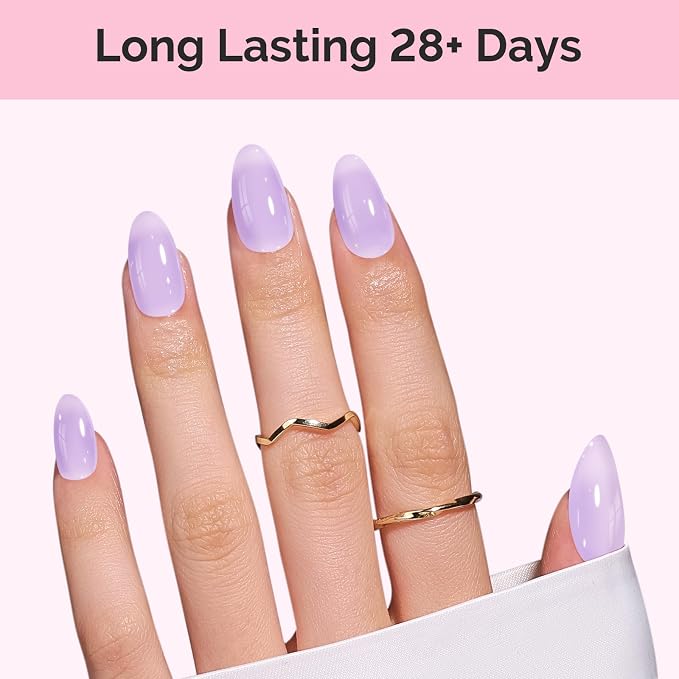MelodySusie Jeweliver Gel Nail Polish, 0.5Fl Oz Lavender Puprle Jelly Gel Polish Sheer Translucent Nude Soak Off UV LED Light Cure Spring Summer Colors Nail Art Manicure Nail Art DIY at Home JM04