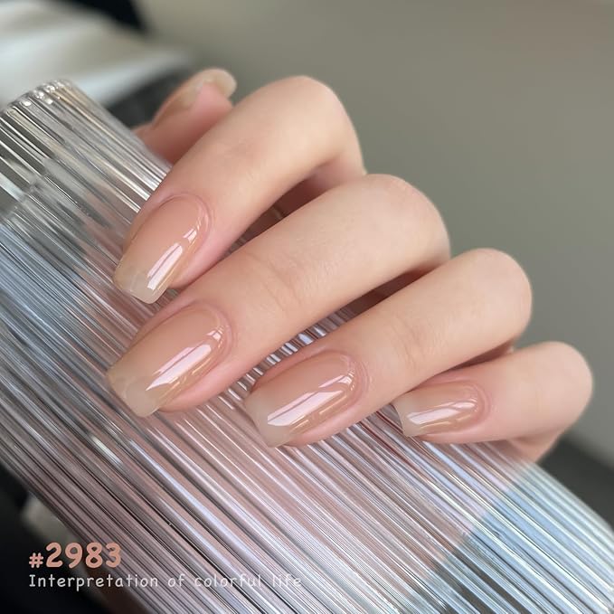 GAOY Jelly Gel Polish Set, Silky Cream Pink Nude Shades, Sheer Long Lasting Gel for Home & Salon Manicure