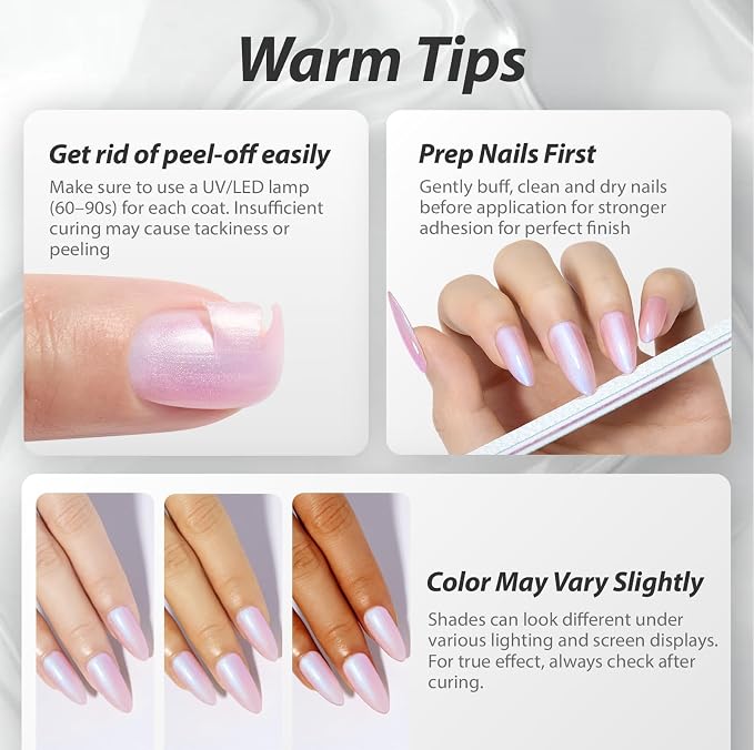 Makartt Pearl Gel Nail Polish Set 15ML : 6 Shimmer Mermaid Colors | Large Capacity, High-Gloss, One-Coat Coverage, Shimmer Mermaid Glitter Shine, UV/LED Lamp Required, Home & Salon DIY