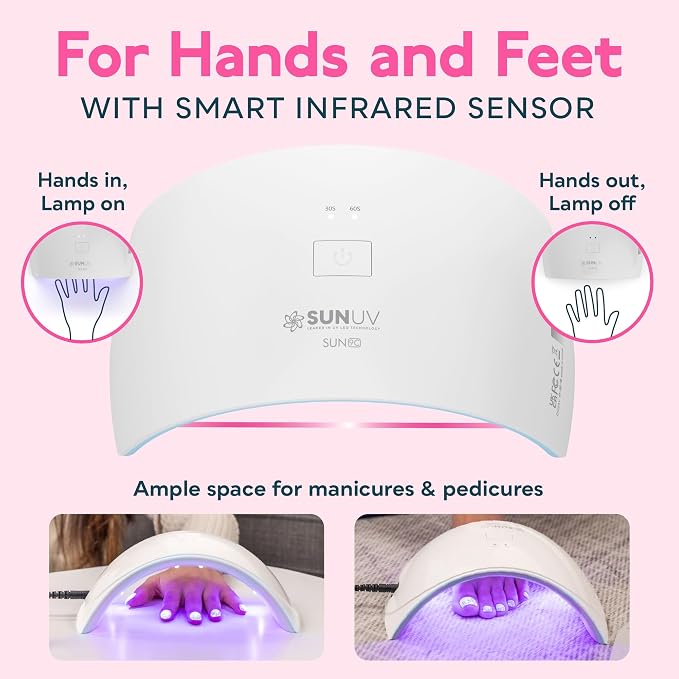 SUNUV UV LED Nail Lamp, UV Light for Gel Nail Polish Dryer SUN9C Blue | Auto Sensor with 2 Times, Portable for Hands & Feet, Fast Curing Lamp for All Gel Polishes, Easy to Use DIY Manicure at Home