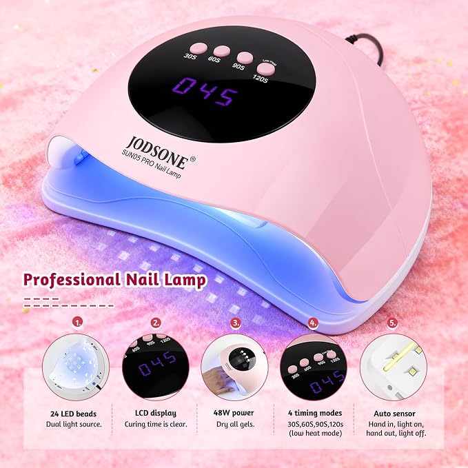 JODSONE Patting Gel Nail Polish Kit, 9 Colors U V/LED Gradient Painting Sponge Gel Kit with 50 PCS Nail Sponges and Grabbing Pen for Home & Salon Use