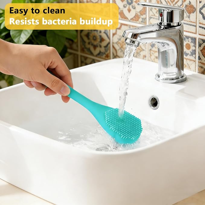 Silicone Face Mask Brush Face Scrubber Facial Cleansing Brush - Soft Bristles for Gentle Exfoliation,Face Mask Applicator for Clay,Mud, Body Lotion