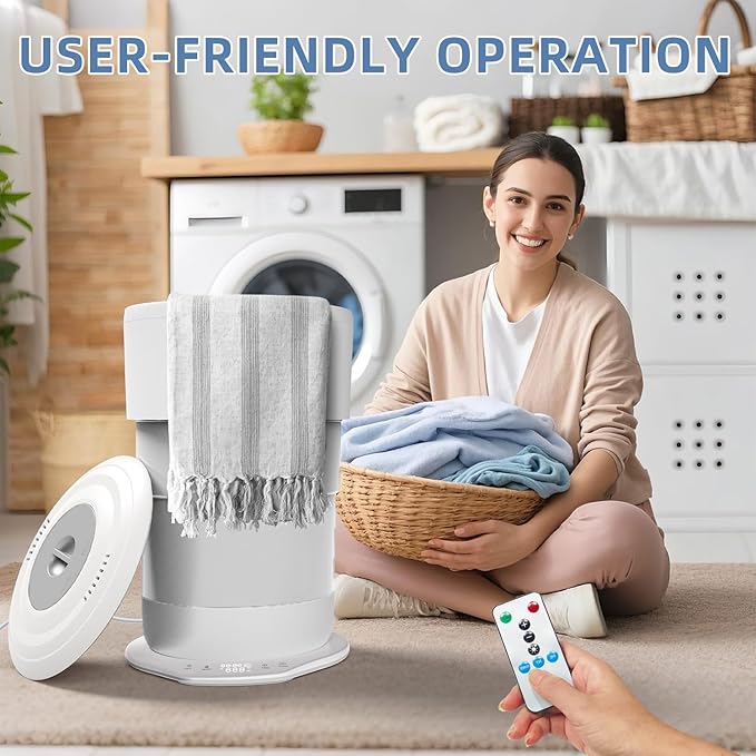 Fistone Foldable Towel Warmer for Bathroom – 23L Large Rapid Heat Towel Warmers Bucket with 3 Heat Levels, One-Touch Start, Auto Shut-Off Timer