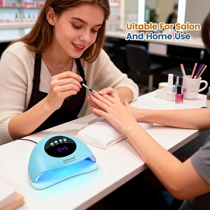 JODSONE U V LED Nail Lamp Blue Gel Polish Nail Dryer with Smart Auto Sensor 4 Timing Modes Fast Curing Suitable for Home and Salon