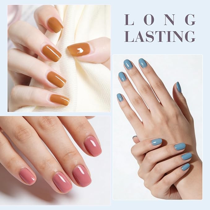 CANNI 9ML Gel Nail Polish Set, 6 Brown Beige Shades UV LED Soak Off Gel | Smooth Application • Highly Pigmented • Glossy Finish • Long-Lasting Wear • Nail Art • Salon DIY Manicure • Easy Application