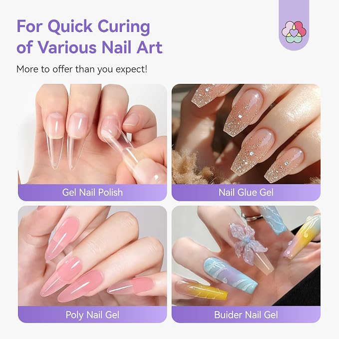 SAVILAND U V Light for Nails Professional Gel Lamp with Stand & LCD Timer | 200mAh rechargeable, Hand-Free design, 20s/60s countdown, Handheld use, Salon grade, Home DIY manicure decoration