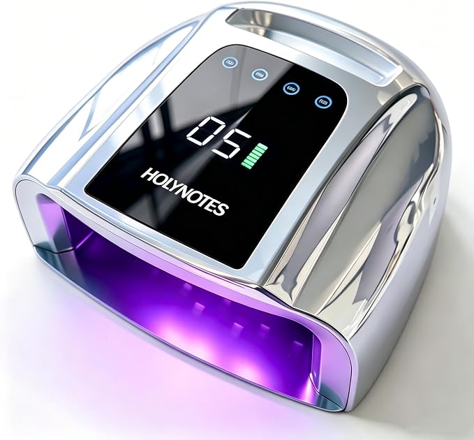 UV Nail Lamp, 96W Cordless Professional Rechargeable UV LED Portable Lamp, 4 Timer Setting and Smart Sensor Gel Nail Dryer, Ideal for Training, Nail Art Practice, Home & Salon