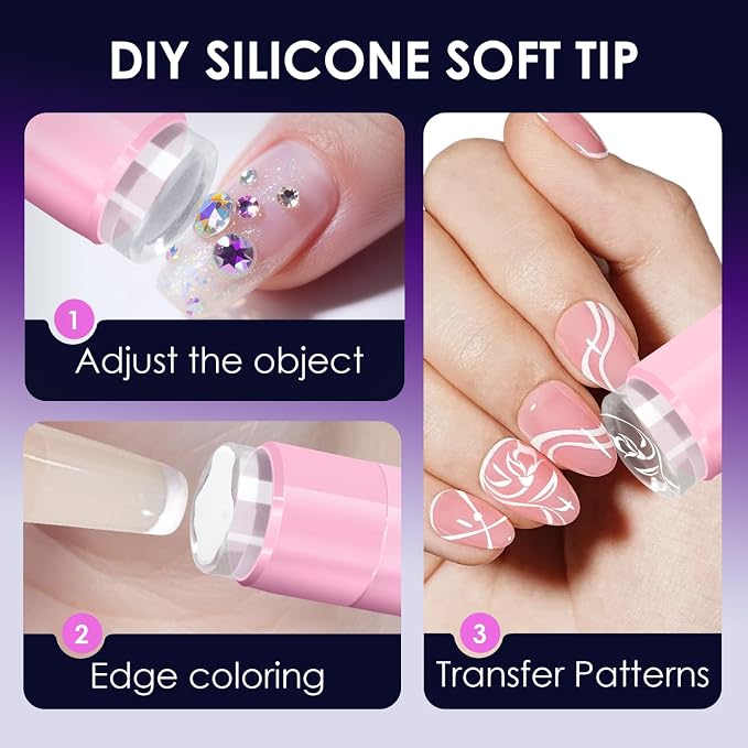 Mini UV Light for Nails, Portable Handheld UV Light for Gel Nails with Stand, Rechargeable Cordless Flash Cure Nail Lamp, Squish Pen Gel Lamp for Home/Manicure/Salon Fast Curing Pink