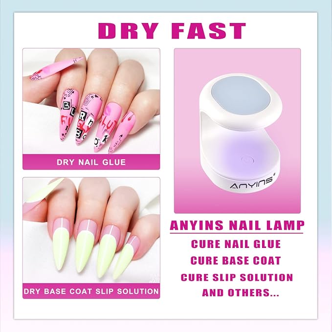 Mini UV Light for Gel Nails, UV Light for Nails Nail Lamp Portable UV Nail Lamp 16W UV Lamp Professional UV Lamp for Gel Nails Innovative Nail Dryer for Nail Art