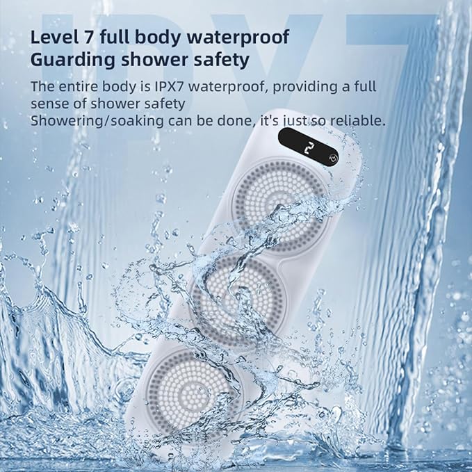 Electric Back Scrubber for Shower, Wall Mounted Electric Shower Back Scrubber, Dry Brushing Body Brush for Bathing, Cleansing, Exfoliating and Massaing, with 3 Spin Skin Bath Brush Heads