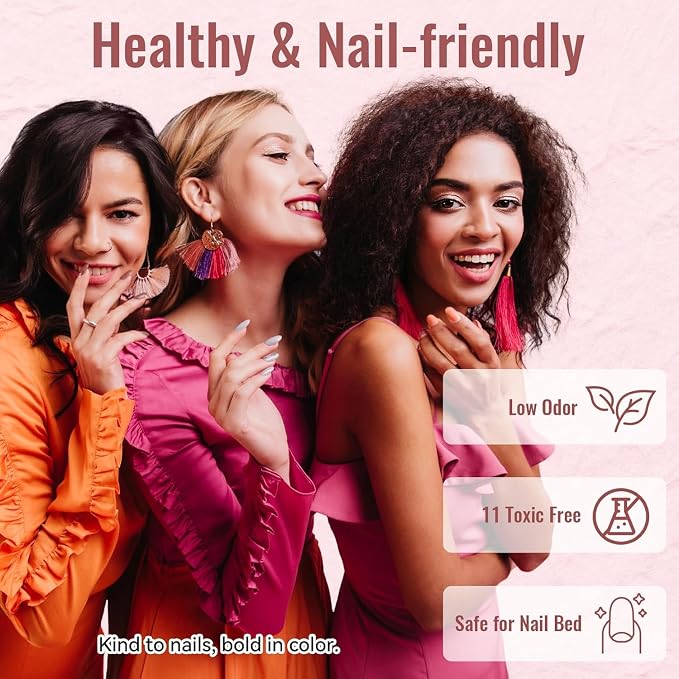 phoenixy Gel Nail Polish Kit with U V Light 64 Pcs Gel Nail Set 45 Colors All Seasons Nail Polish Set Base & 4 Effects Top Coat Manicure Tools Complete Nail Kit Gifts for Women Girls