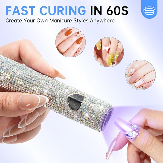 UV Light for Gel Nails, Handheld UV Nail Lamp | Portable LED Nail Lamp, Mini Nail Dryer, USB Nail Light for Fast Curing