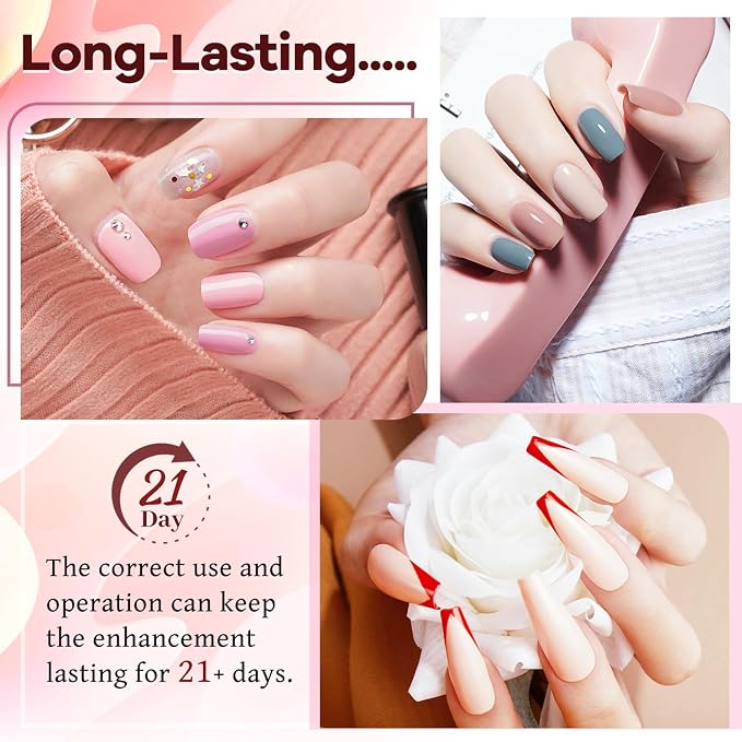 JODSONE 100 Bottles of Gel Nail Polish Kit with U V Led Light 95 Multiple Glossy Glitter Colors Mint Green Light Pink Nail Gel Base Coat Glossy and Matte Top Coat