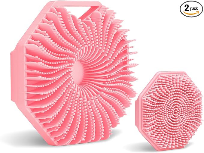 Sud Scrub® Body Scrubber + Face Scrubber Set (Pink)