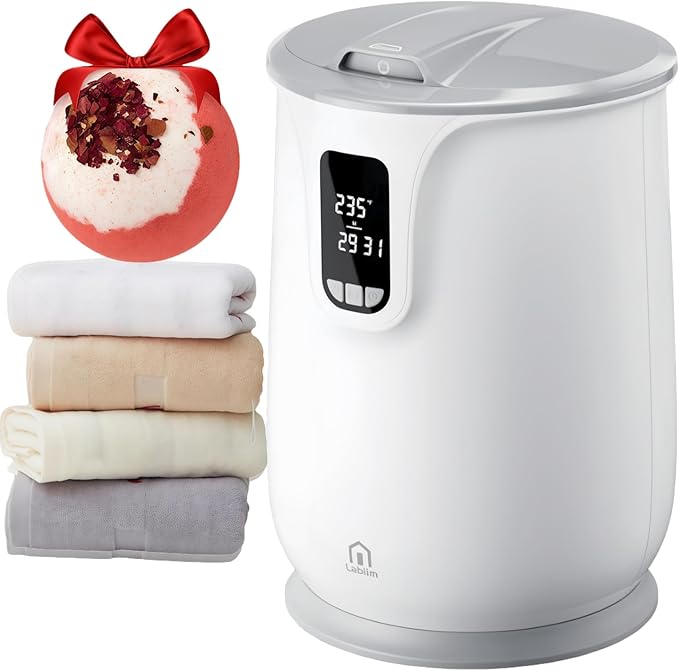 Labiim [Upgrade Smart Touch Screen] Towel Warmer, 24H Preset Heated Towel Warmer Bucket 20L Large Fast Heating for Bathroom Spa & Robes Blankets Heater Dryer for Home Families PJ‘s & More, Grey