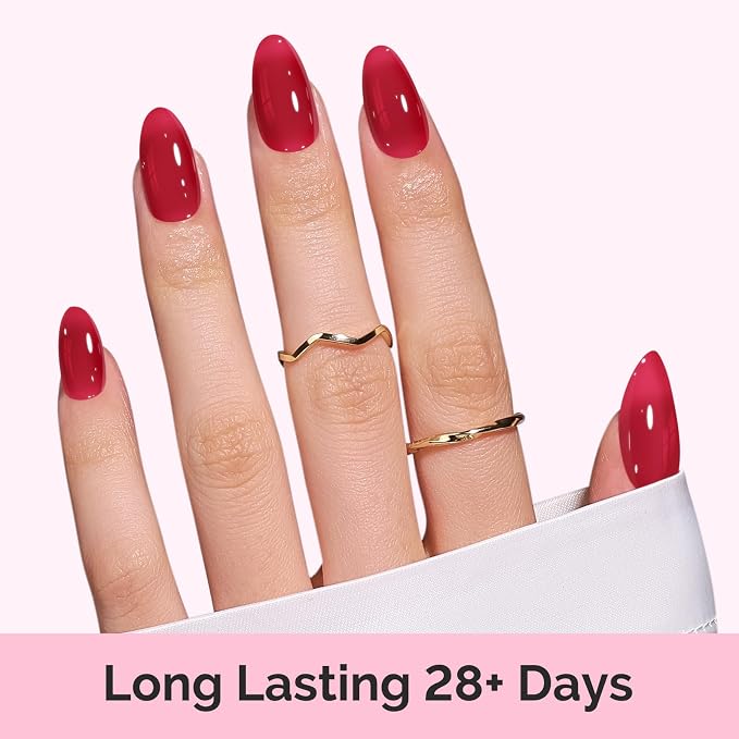 MelodySusie Jeweliver Gel Nail Polish, 0.5Fl.oz Gel Polish Glassy Red Color Soak Off UV LED Light Cure Gift for Women Manicure Nail Art DIY at Home B6802