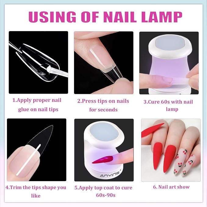 Mini UV Light for Gel Nails, UV Light for Nails Nail Lamp Portable UV Nail Lamp 16W UV Lamp Professional UV Lamp for Gel Nails Innovative Nail Dryer for Nail Art