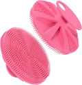 INNERNEED Food-Grade Soft Silicone Body Scrubber Shower Brush, Pink | Handheld Cleansing Skin Brush, Gentle Exfoliating and Lather Well, Hygienic Bath Scrub for Women, Men