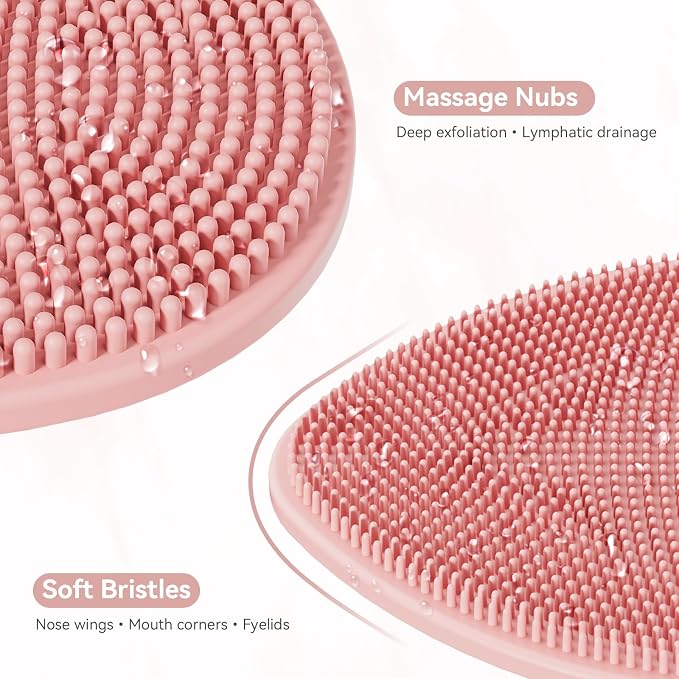 Silicone Face Scrubber, Facial Cleansing Brush, Face Exfoliator Scrub Brush | Manual Rubber Gentle Face Wash Brush, Face Care Cleanser Brushes for Exfoliating, Pore Blackhead Brush Tool for Men Women