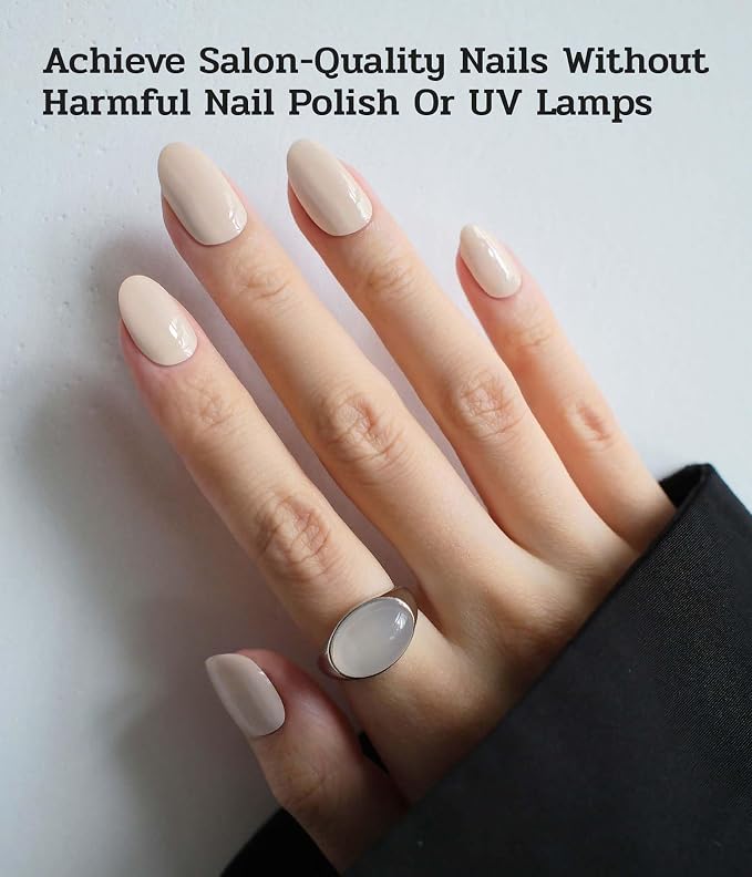 Nail Polish Strips - No UV Lamp Needed (Loft Light Nude) | 22 Pcs Salon Quality Gel Nail Stickers - Long Lasting Wraps Easy Application and Removal
