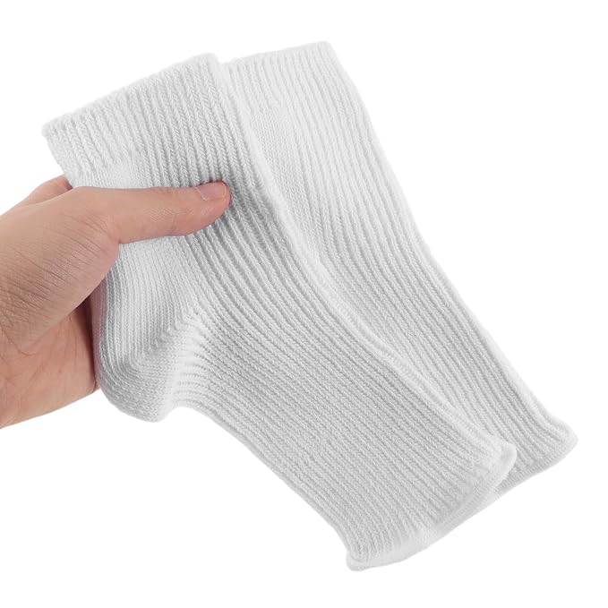 LIOOBO Uv Socks for Gel Pedicure Lamp: 2pcs Anti-Tanning Foot Cover, Comfortable Nail Art Foot Nail Guard for Women Spa Gel Dryer White