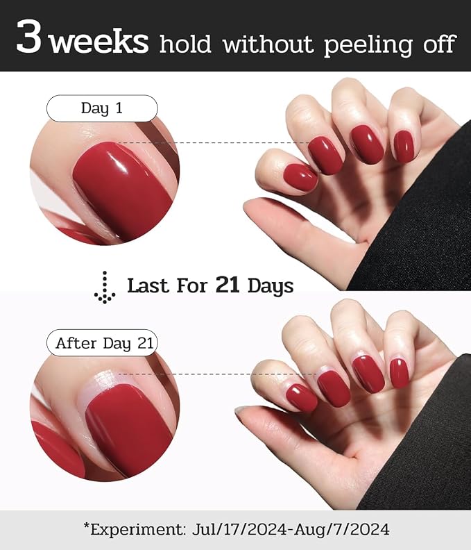 Nail Polish Strips - No UV Lamp Needed (Berry Gold Glitter) | 22 Pcs Salon Quality Gel Nail Stickers - Long Lasting Wraps Easy Application and Removal