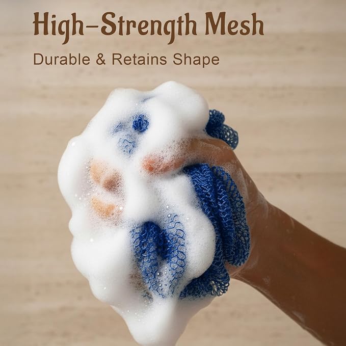 Yiclick African Net Sponge Authentic with Knots - Exfoliating Washcloth Towel, Back Scrubber for Shower Bath, Exfoliating Body Scrubber Exfoliator, African Rags Wash Cloth Loofah Lufa Sponge
