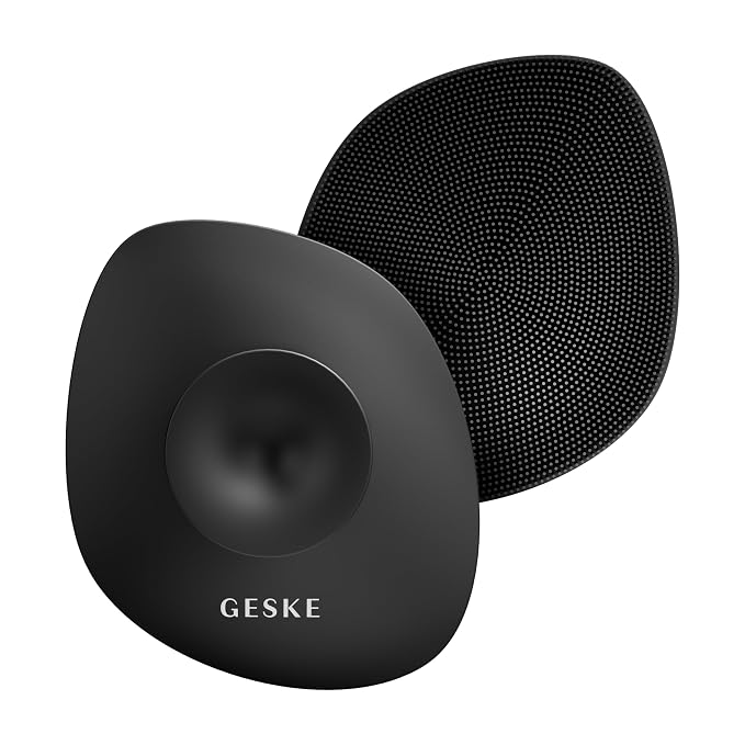 GESKE Body Brush | 4 in 1 | Design with Metal Ring | Cleansing Brush for the Entire Body | Professional Deep Cleaning | Soft Silicone Bristles | Ergonomic Two-Finger Design