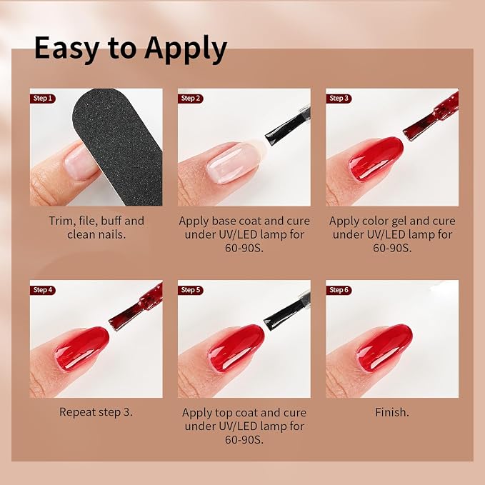 JODSONE 60 PCS Gel Nail Polish Starter Kit with U V Light 55 Colors Gel Polish Base Top Coat for Women and Girls