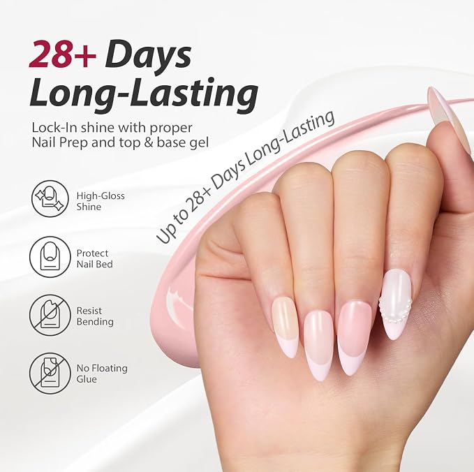 Makartt Jelly White Pink Gel Nail Polish Set 15ML : 6 Sheer Colors | Large Capacity, High-Gloss, Transparente Effect, Milky White Jelly Nude Pink, UV/LED Lamp Required, Home & Salon DIY