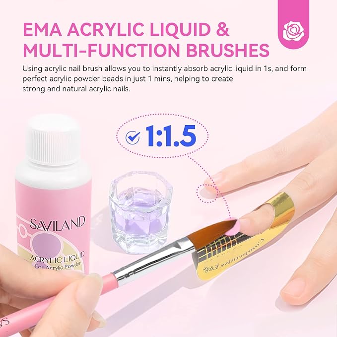 SAVILAND Acrylic Nail Kit with Drill and U V Light – Clear White Pink Acrylic Powder Black Red White Gel Nail Polish Nail Tools for Nail Art Gel Nails DIY | Complete nail tools,clear white pink acrylic powder, black red white gel polish, nail art DIY h...