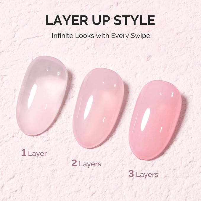 MelodySusie Jeweliver Gel Nail Polish, 0.5Fl.oz light Fairy Floss Gel Polish Pink Color Soak Off UV LED Light Cure Gift for Women Manicure Nail Art DIY at Home B6608