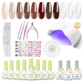 MelodySusie Gel Nail Kit with P-ART06G Cordless UV Lamp Rechargeable | LED UV Light Smart Sensor;Classic Popular Colors Plant Based Nails Polish;Top Base Coat;Builder Gel Beginner Nail Kit