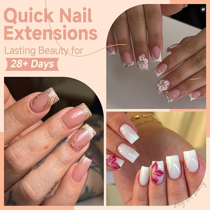 UNA GELLA Short Square Nail Tips Pre-buff Half Matte Gel Nails Tips 120Pcs | Soft Gel Nail Tips Short Square Clear Full Cover Fake Acrylic Nails for Nail Extensions DIY Home Salon 12 Sizes for Women