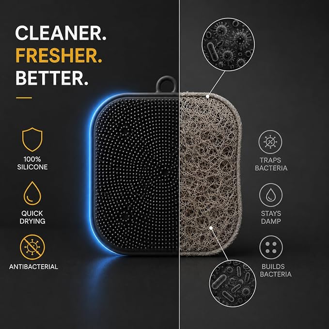 Silicone Face Scrubber, Facial Cleansing Brush for Exfoliating – Charcoal | Fine Silicone Bristles and Secure Back Grip for Gentle Exfoliation, Deep Cleansing and Everyday Facial Care