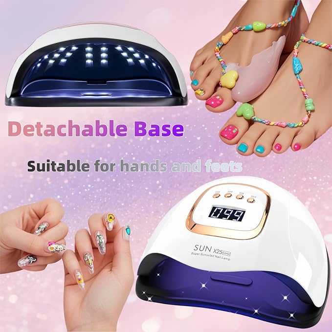 UV LED Nail Lamp with 81 Beads, 380W Nail Curing Lamps for Gel Polish with Automatic Sensor/4 Timer Setting,Led Nail Dryer, Professional Nail Art Drying Tools for Fingernail and Toenail