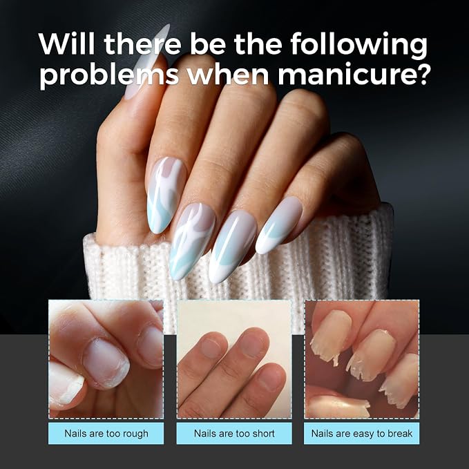 TOMICCA Medium Almond Nail Tips, 240Pcs Half Matte Pre Shaped No Filing Almond Nail Tips, 15 Sizes Full Cover Clear Acrylic Nails for Nail Art, Gel Nail Extension Tips for Beginners & Professionals