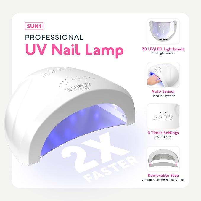 SUNUV Gel Nail Polish Kit with UV Light, 23 Pcs Gel Nail Kit Four Season, 12 Colors Polish Set with Base Glossy Top Coat, Manicure Tools Home Salon Gift for Women Teens Girls, Starter Kit