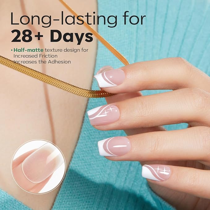 Modelones Extra Short Coffin Nail Tips 510pcs Pre-etched Soft Fake Nails | Half Matte Full Cover Clear Acrylic Gel Kit False Press on Nails for Extension DIY Salon 15Sizes