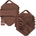SILKLE Silicone Body Scrubber Exfoliator, Shower Scrubber & Silicone Loofah | Exfoliating Body Scrubber, Non-Slip Grip - Silicone Bath Brush & Shower Brush for Body, Quick-Rinse One-Piece Design - Brown