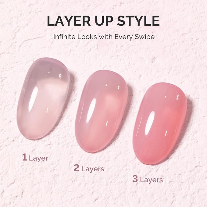 MelodySusie Jeweliver Jelly Gel Nail Polish, 0.5Fl.oz Dreamy Nude Pink Gel Polish Soak Off UV LED Light Cure Gift for Women Manicure Nail Art DIY at Home B6646
