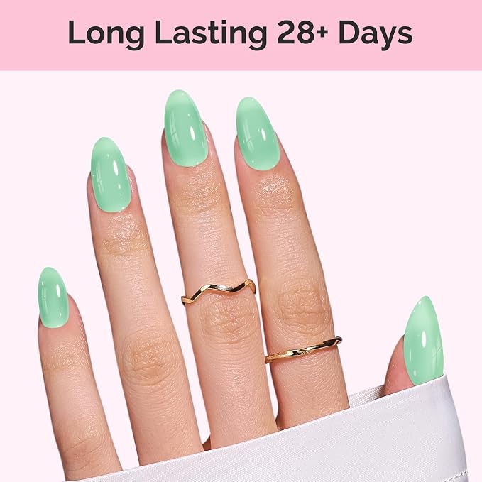 MelodySusie Milky Green Gel Nail Polish, 0.5Fl.oz Jeweliver Milky Gel Polish Light Sage Green Pastel Color Soak Off UV LED Gel Polish Nail Art Design Manicure Gift for Girls Salon DIY At Home JFR58