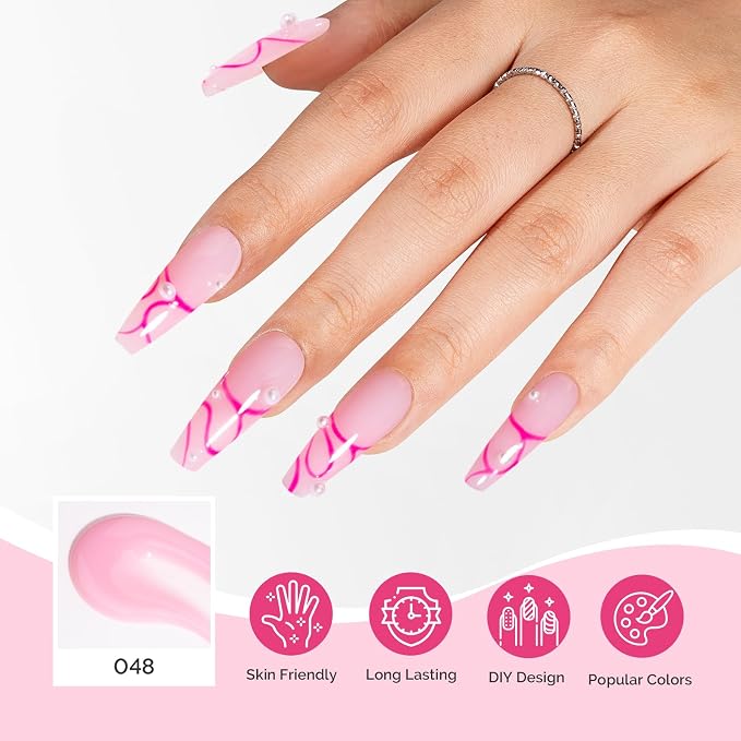 MelodySusie Poly Nail Extension Gel 60g Hema Free Soak Off UV Lamp Cured Nail Thickening Art Design Manicure Gift for Women 048
