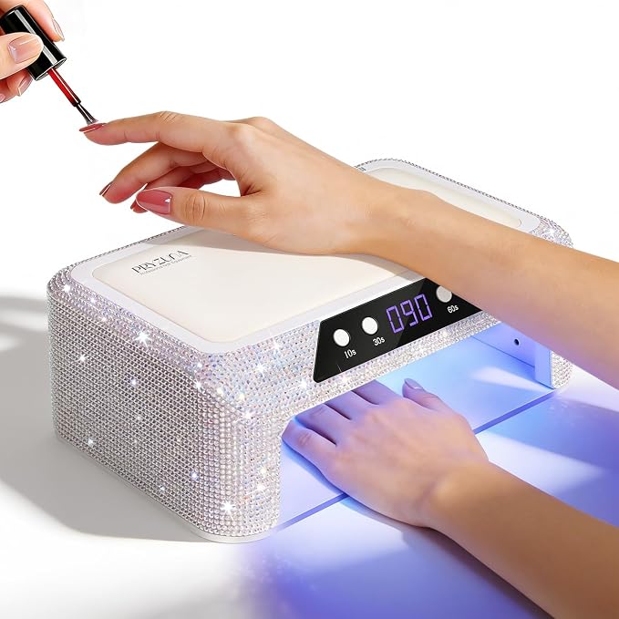 UV LED Nail Lamp, 120W UV Light for Gel Nails with Two-Hand Design | Fast Curing Professional Nail Dryer for Gel Polish, 108 Beads, Padded Wrist Rest, Sensor, 4 Timers for Fingernails & Toenails