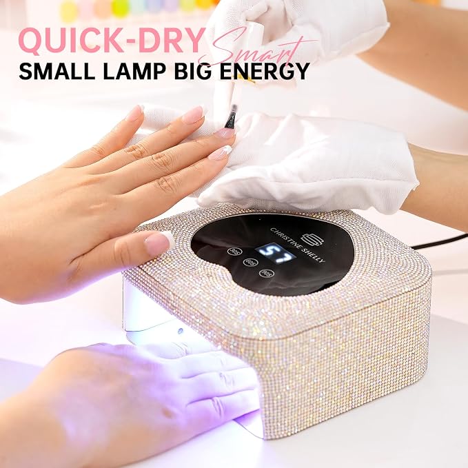 UV Light for Gel Nails, 48W Plug-in Mini UV Nail Lamp | Portable Nail Lamp Diamond Nail Dryer with Touch Control Auto Sensor and 3 Timer Settings Nail Light Curing Lamp, Home