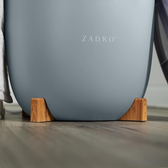 Zadro Large Hot Towel Warmer Bucket Timer Electric Towel Warmer for Bathroom Auto-Shut Off Heated Towel Warmer Spa (Large | 20L | 12" Dia. x 21" Tall, Bamboo/French Blue)