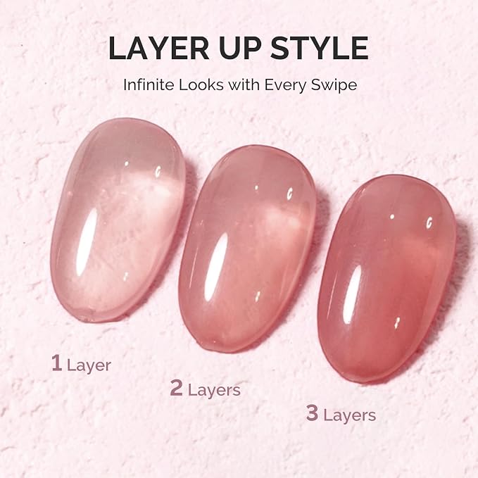 MelodySusie Jeweliver Jelly Gel Nail Polish, 0.5Fl.oz Mauve Sheer Pink Gel Polish Soak Off UV LED Light Cure Gift for Women Manicure Nail Art DIY at Home B6644
