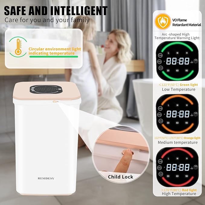 Large Towel Warmer Bucket, 20L Electric Hot Towel Warmer for Bathroom, Spa, Salon, Luxury Freestanding Towel Heater with Timer, Delay Start & 3 Temp Settings