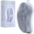 MainBasics Silicone Body Scrubber Dual-Sided, Frosted Sky, Exfoliate | Shower Exfoliator for Men & Women, Gentle Silicone Loofah Alternative for Deep Clean