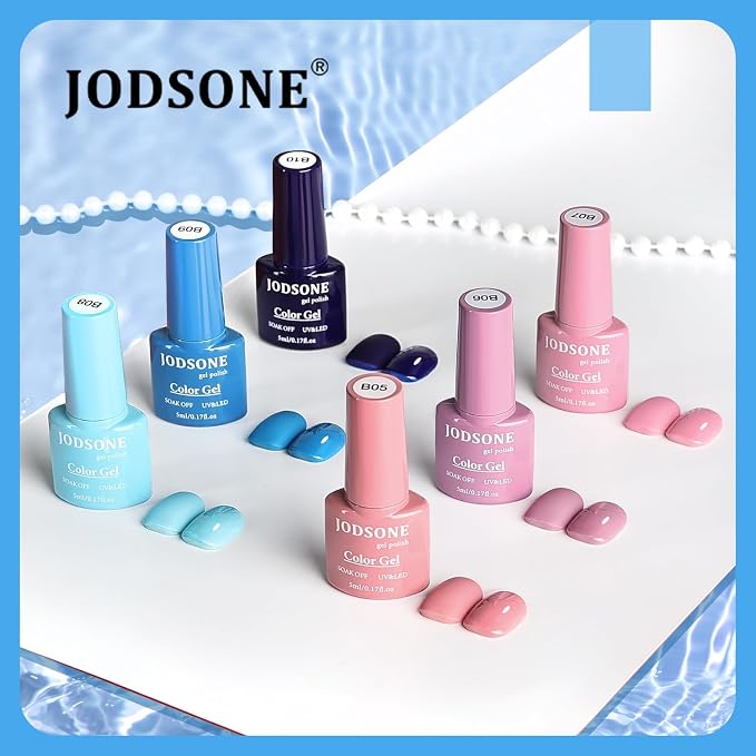 JODSONE Same Color Same Bottle 36 Colors Gel Nail Polish with U V Light Soak Off Glitter Base Top Matte Coat Manicure Salon Home DIY